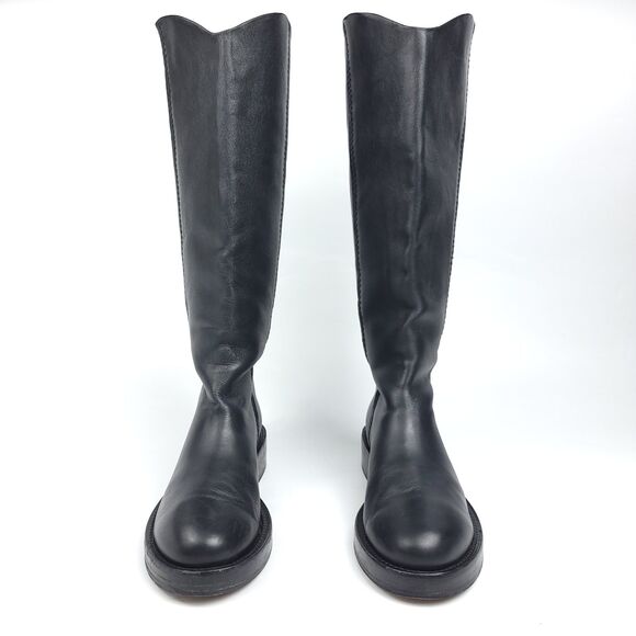Free People Horse Girl Bryce Equestrian Slouchy Knee Riding Boots Black Leather - Picture 6 of 16